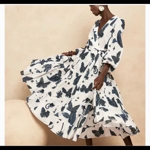 Banana Republic butterfly midi wrap dress